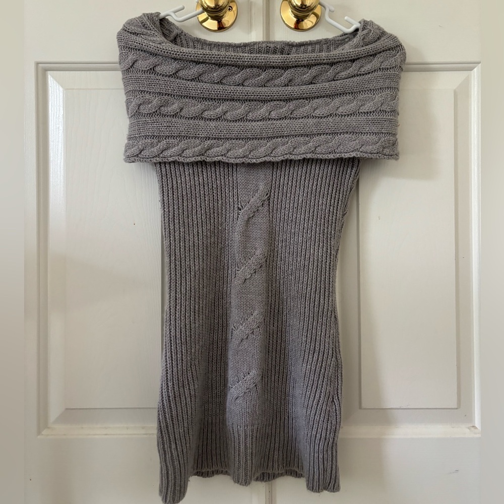 Gray Off-The Shoulder Sweater